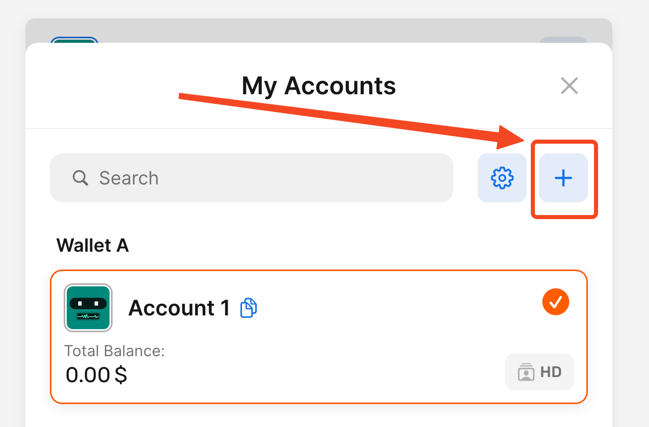 My Accounts menu