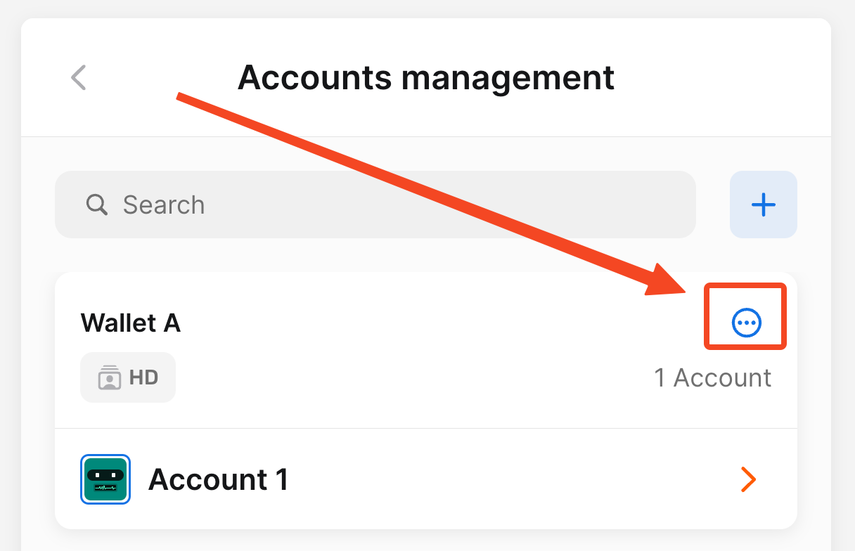 Accounts management page