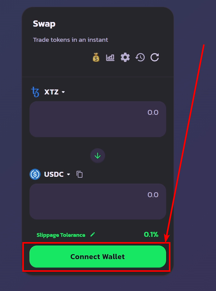 The Connect Wallet button