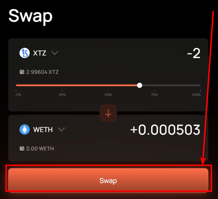 The start of swapping process